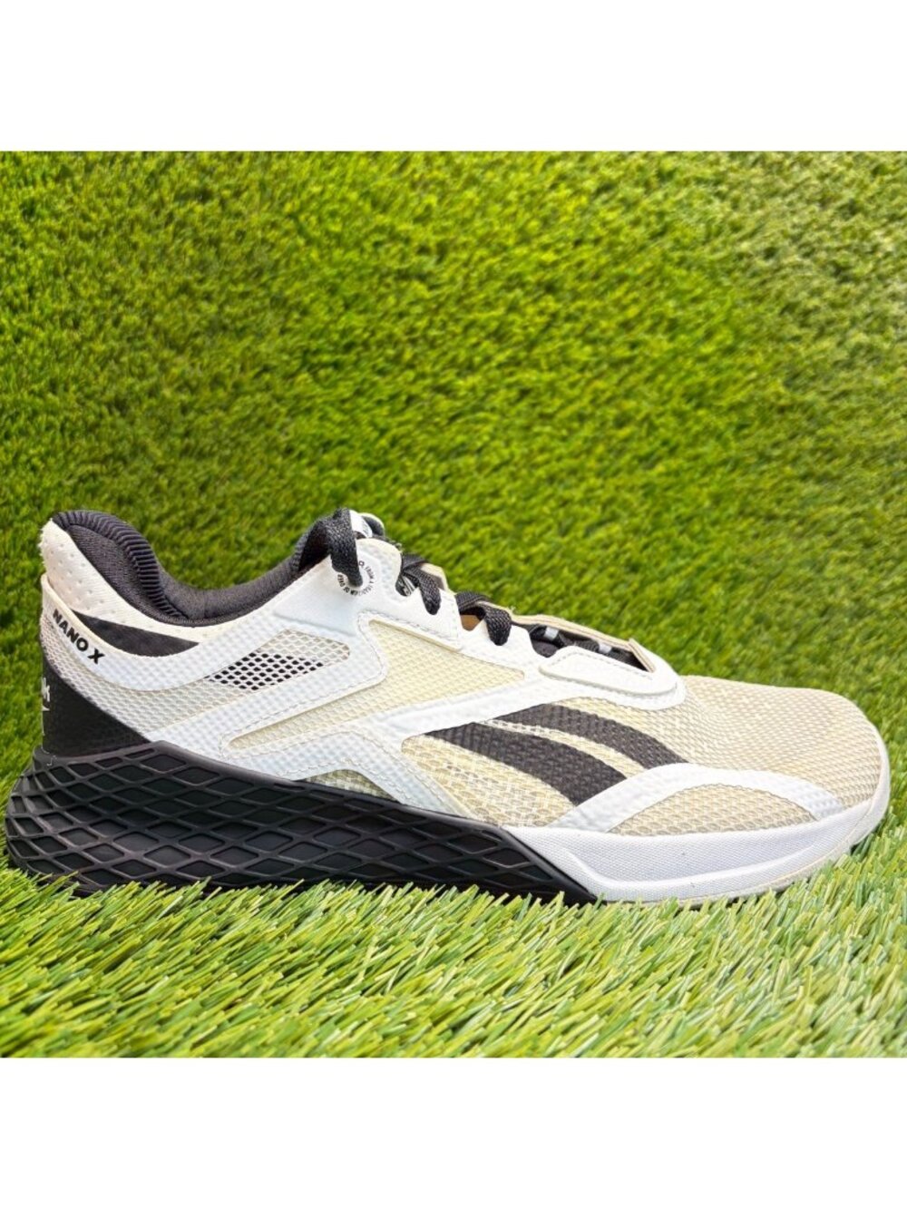 Reebok Nano X Womens Size 10 White Black Athletic Running Walking Shoes Sneakers